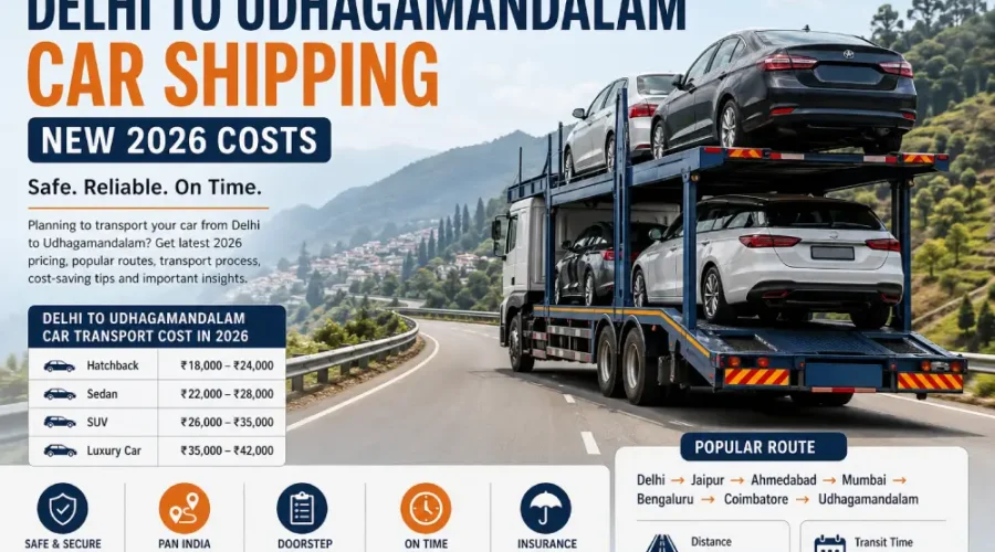 Car shipping from Delhi to Udhagamandalam